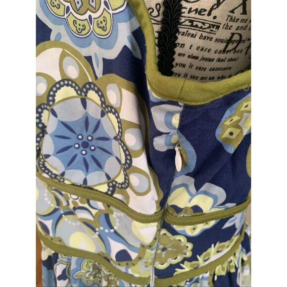 Scarlett Dress Womens Blue Floral Sheath Sleeveless Tank Cotton - Picture 6 of 11